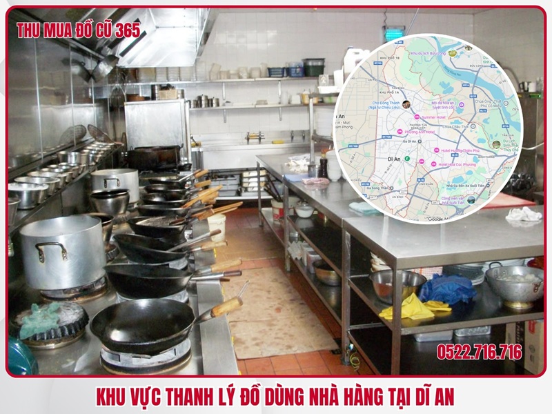 Thu Mua Đồ Cũ 365 nhận thanh lý nhà hàng tại khu vực nào của Dĩ An?