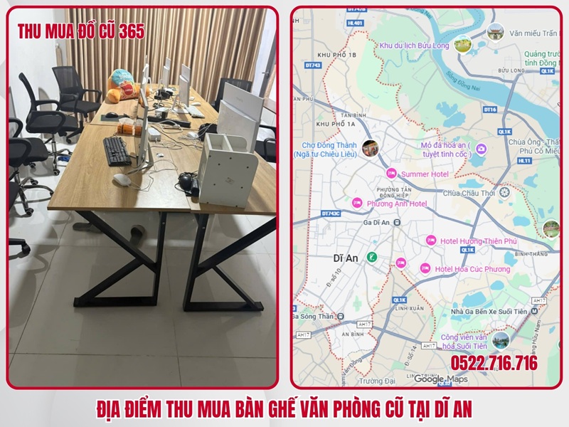 Địa điểm thu mua bàn ghế văn phòng cũ tại Dĩ An