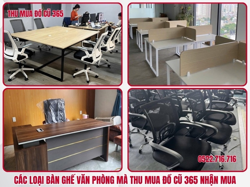 Các loại bàn ghế văn phòng mà Thu Mua Đồ Cũ 365 nhận mua