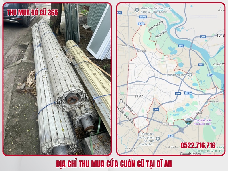 Thu Mua Đồ Cũ 365 thu mua cửa cuốn cũ ở đâu tại Dĩ An?