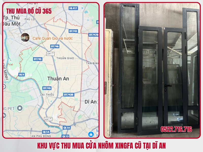 Khu vực thu mua cửa nhôm xingfa cũ tại Dĩ An
