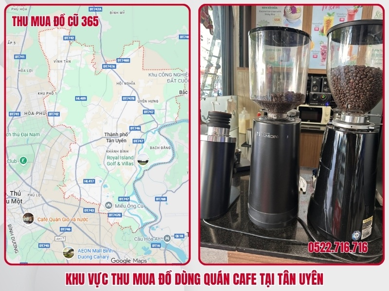 Khu vực thu mua đồ dùng quán cafe tại Tân Uyên