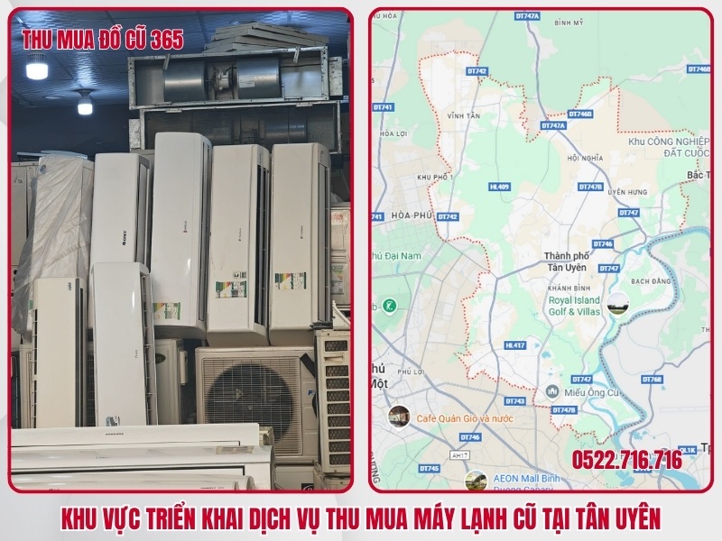 Khu vực triển khai dịch vụ thu mua máy lạnh cũ tại Tân Uyên