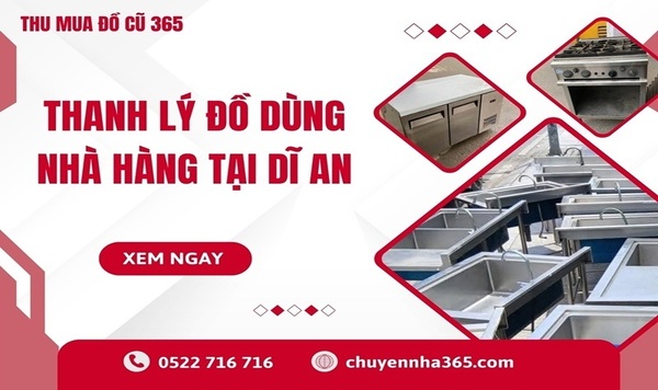 Thanh lý đồ dùng nhà hàng tại Dĩ An